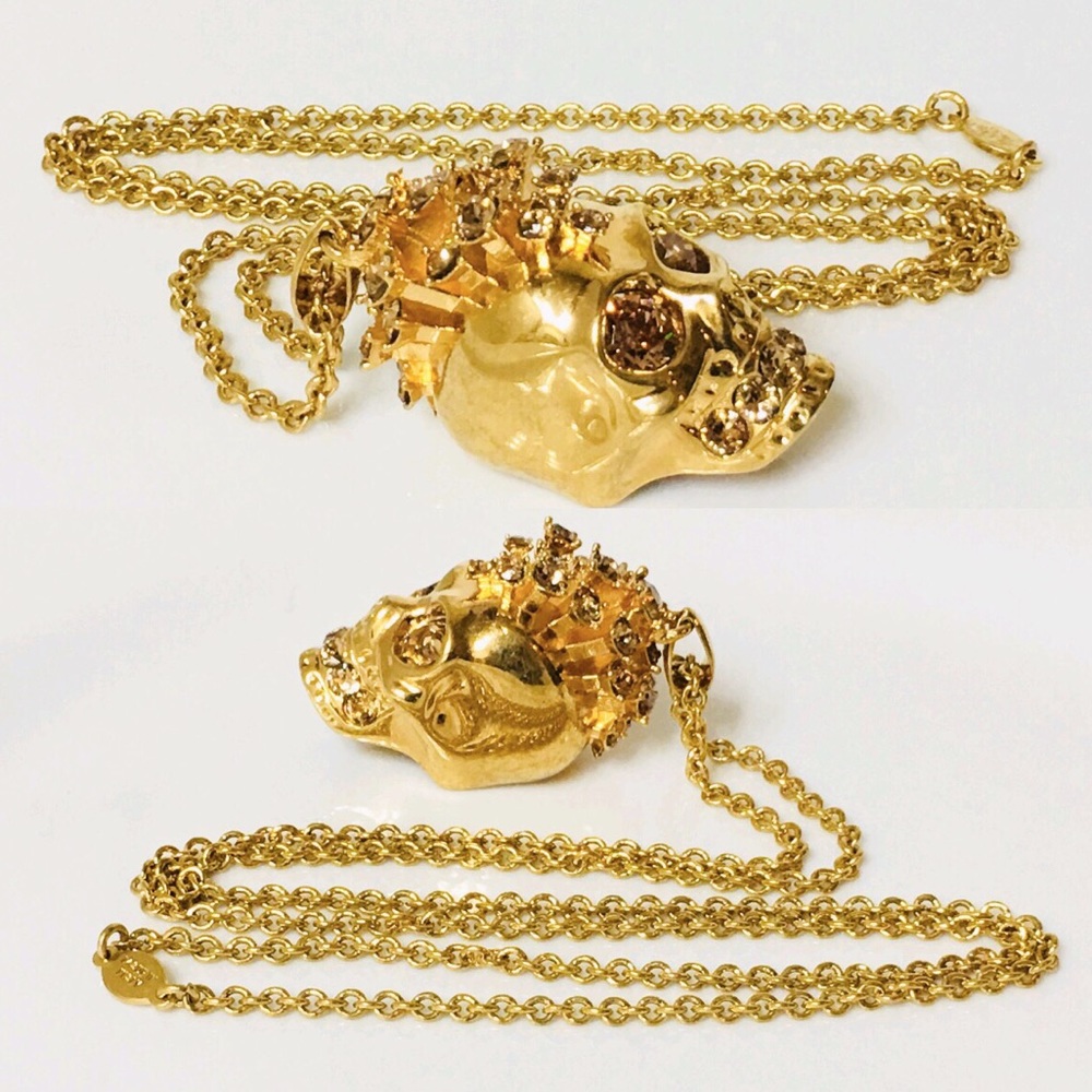 Alexander McQueen Mohawk Skull Pendant Necklace - Picture 4 of 7